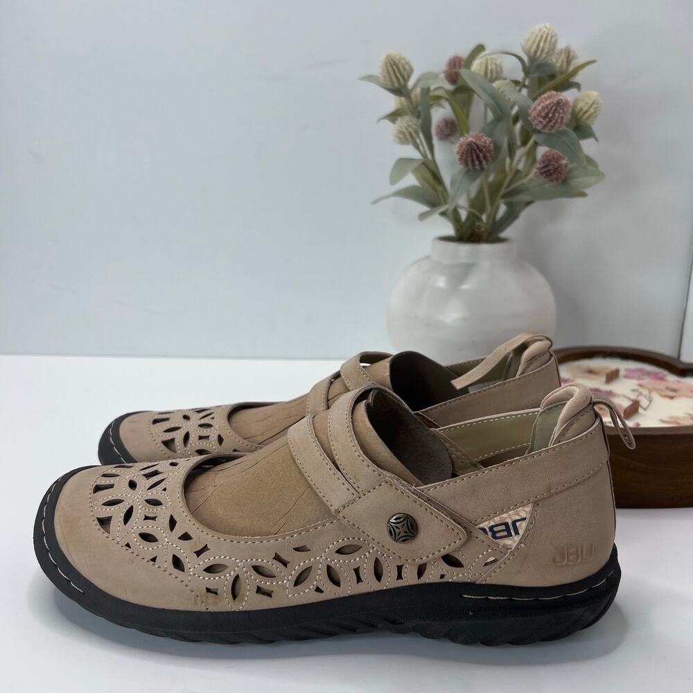 JBU by Jambu Bellerose Encore Mary Jane Flat Tan Women 9M NWOB FLAW